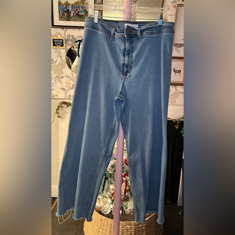 Zara Blue Flare & Wide Leg Jeans 12/14